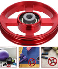 Red 2 Pack Universal Pulley Wheel for Gym Equipment Durable Aluminum Alloy Pulley with Smooth Bearings
