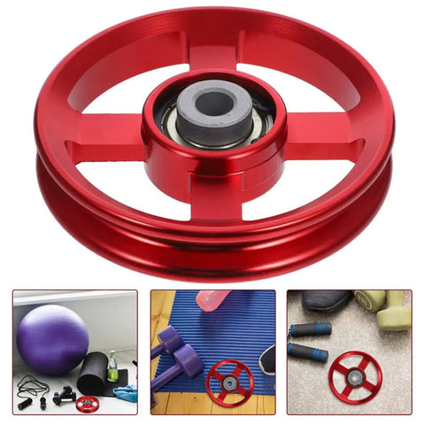 Red 2 Pack Universal Pulley Wheel for Gym Equipment Durable Aluminum Alloy Pulley with Smooth Bearings