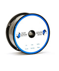 Premium.035 Inch 308L Stainless Steel Flux Cored Gasless Welding Wire One Pound Spool in clear view on black spool.