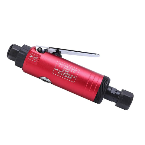 Shop Rated 25000Rpm Straight Pneumatic Air Die Grinder Featuring Precision 3Mm And 6Mm Collets, red body, used for grinding and polishing.