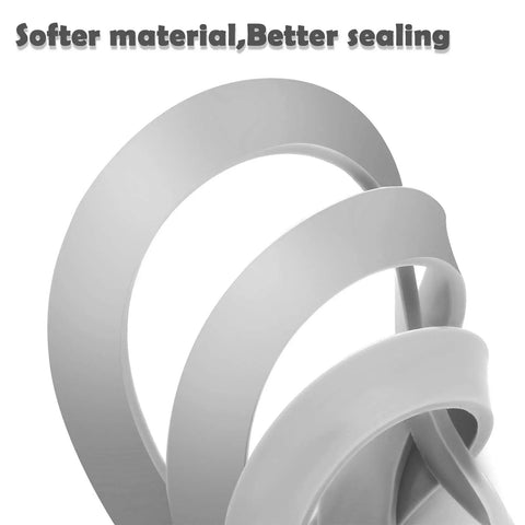 Close-up of 5 Pack Rubber Blender Gasket Replacement Seals Silicone O Ring For Durable Fit, grey, showcasing flexibility and sealing features.