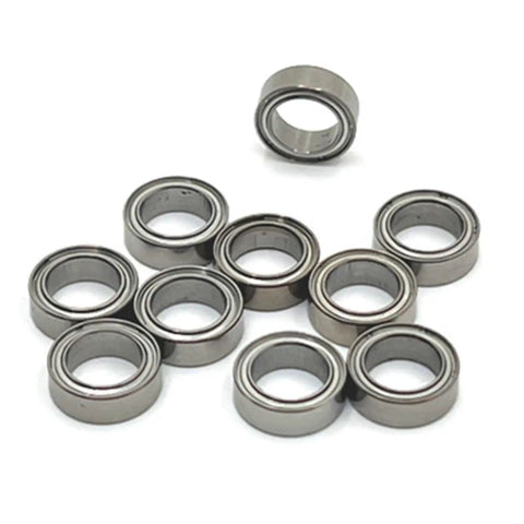 10 Piece RC Car Bearing Kit Go To Upgrade DIY Metal Ball Bearings Sealed Replacement Crawler Accessories displayed in a pile