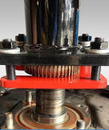 Pro Grade Rear Axle Bearing Puller And Installer Tool For ABS Tone Ring And Wheel Bearing Removal in use, close-up view.