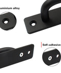 Bulletproof Barn Door Handle Pulls 9.6 Inch Matte Black Aluminum Alloy Sliding Door Hardware Rustproof Corner Grip close-up detail of handle