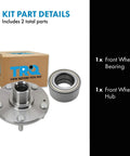 Front Wheel Bearing And Hub Kit For Hyundai Elantra 2011 2015 Elantra GT 2013 2017 Veloster 2012 2017 Replacement With Front Hub And Bearing DIY Video Included Reference Numbers 51720-0Q000 51750-1P000