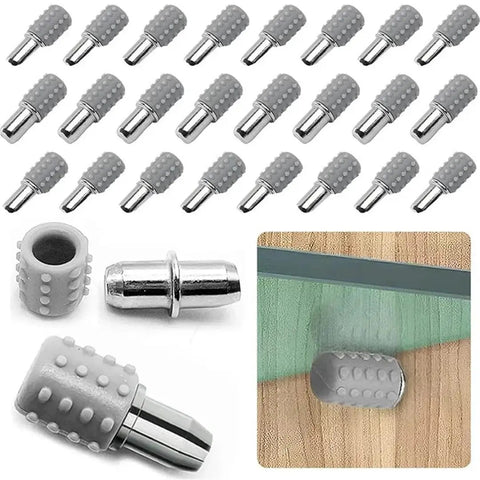Heavy Duty Shelf Brackets With Non Slip Glass Plate Supports And Metal Pin Rubber Sleeve Holders detail view