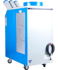 Industrial Grade Portable Air Conditioner With Triple Cold Air Nozzles To Crush Summer Heat Fast Covers Two Thousand Six Hundred Square Feet For Workshops And Server Rooms Features Quick Clean Washable Filters And Rolls Anywhere You Need It, side view with visible exhaust vents and casters.