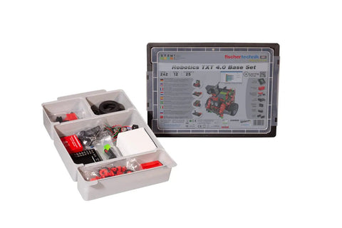 Robotics TXT 4.0 Base Set Robot Kit For STEM Builders, Programmable, Durable Black Design, Hands On Coding And Control, Great For Learning Core Robotics And Engineering, open parts tray