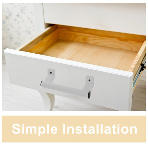 Aluminum Alloy Sliding Barn Door Handles With Comfortable Grip Grab And Go on a white kitchen drawer, easy installation