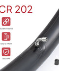 Close-up of the Two Pack 14x2.125 E-Bike Inner Tubes with Bent Valve Stem for 14 Inch Tires showing CR202 durable material features.