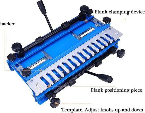 Rock Solid 12 Inch Wood Dovetail Jig Router Template For Dead Nuts Accurate Cabinet Joinery And Drawer Boxes Featuring One Piece Cast Aluminum Base top view with plank positioning and clamping devices.