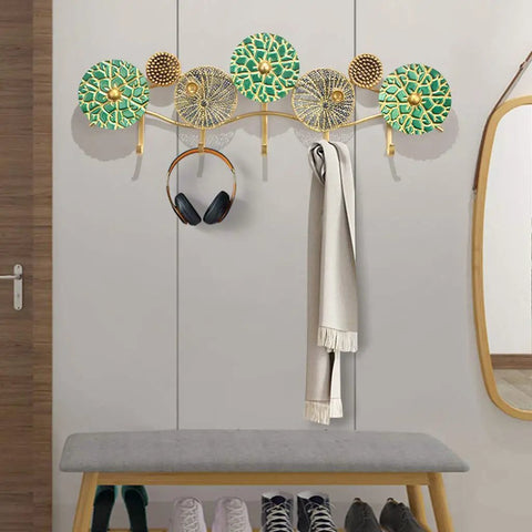 Built Like A Tank Wall Mount Coat Rack Featuring Curved Round Hooks Perfect For Entryway Mudroom Storage with colorful hooks.
