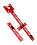 Slick Adjustable Router Bracket And Circle Cutting Jig For Woodworking, red aluminum, accurate measuring, circle cutting tool.
