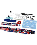 Rad Rubber Band Airplane Kit With Low Wing Design For STEM Learning Indoor Outdoor Flight Project Includes Step By Step Learning Booklet And Display Stand No Batteries Required Great For Ages 14 Plus unassembled parts and booklet.