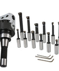 12 Pack 3 Inch Boring Head With R8 Shank And 3 Quarter Inch Carbide Boring Bars Set For Milling Precision Hole Sizing Heavy Duty Metalworking