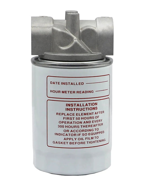 Rugged Pro Grade Hydraulic Oil Filter Assembly 10 Micron With 15 PSI Bypass For Petroleum Based Fluids, front view