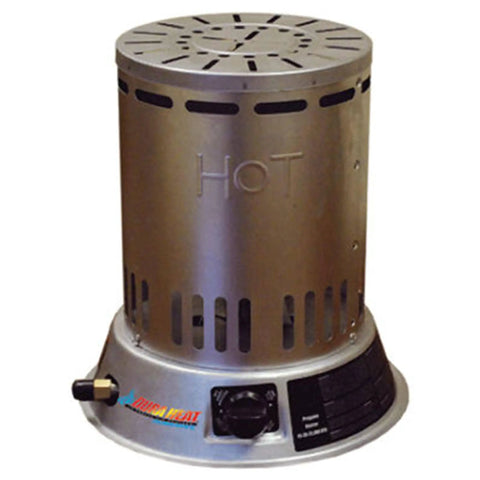 LPC25 15000 To 25000 BTU Propane Convection Heater With 360 Degree Heating Radius for garages patios and workshops, gray