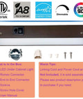32 Inch Dimmable LED Under Cabinet Light With Linkable Design, 18W 1350 Lumens, Adjustable Color 3000K 3500K 4000K Bronze
