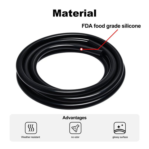 Silicone Vacuum Hose Kit For Car Mods, 5 Ft Each, 4 Pack, Inner Diameters 4mm, 6mm, 8mm, 10mm, FDA Grade Silicone Material