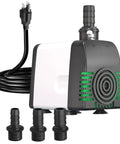 540 GPH Submersible Water Pump With Auto Shut Off And Adjustable Flow, Ultra Quiet, foam filter, and multiple nozzles