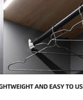 Beefy Heavy Duty Zinc Alloy Closet Rod End Support Bracket For Clothes Hanging Bar, silver, installed in closet.