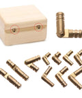 10 Pack Copper Barrel Hinges For Cabinets Hidden Concealed Brass Hinges For Furniture Hardware with varied sizes shown with demo