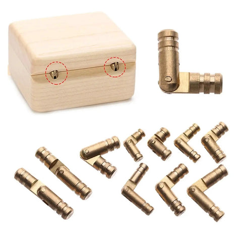 10 Pack Copper Barrel Hinges For Cabinets Hidden Concealed Brass Hinges For Furniture Hardware with varied sizes shown with demo