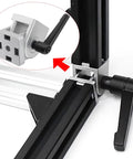 Swivel Aluminum Extrusion Profile Hinge With Handle 4040 Series Pivot Joint Bracket For Easy 180 Degree Rotations Heavy Duty Aluminum Construction Durable And Versatile For Your Aluminum Frame And Projects. 40x40mm aluminum hinge on frame
