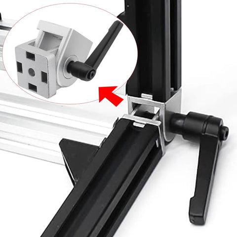 Swivel Aluminum Extrusion Profile Hinge With Handle 4040 Series Pivot Joint Bracket For Easy 180 Degree Rotations Heavy Duty Aluminum Construction Durable And Versatile For Your Aluminum Frame And Projects. 40x40mm aluminum hinge on frame