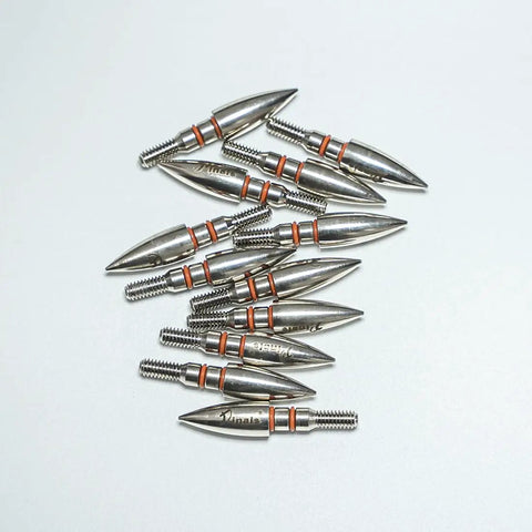 12 Pack 100 Grain Field Points With Aluminum Inserts For 6.2mm ID Arrows And 7.4 To 7.6mm OD Shafts 8-32 Thread Rubber Ring