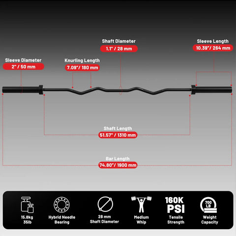 70Lb Bumper Plate Set With Six Point Two Foot Rackable Curl Bar And Two Inch Olympic Weight Plates dimensions diagram