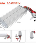 Beefy 48V-72V 2000W brushless motor controller for electric bicycles and scooters, silver, fits 8-wire 3 phase + 5 Hall cables.