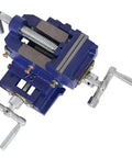 Heavy Duty Cross Slide Vise Tough As Nails Drill Press To Milling Machine Upgrade Kit With Serrated Steel Jaws and blue finish.
