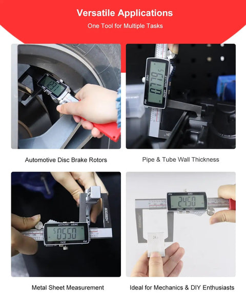 Digital Disc Brake Rotor Micrometer With 0 To 50mm Range And 0 To 2 Inch Readout Heavy Duty Pro Grade Digital Caliper in use