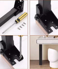 Four Pack Heavy Duty Adjustable Metal Furniture Legs Black Folding 90 Degree Table Feet Height Adjustable 0 To 10mm Self Locking Iron Supports For Dining Tables Sofas And Cabinets Includes Screws Durable Easy Install in use and installation