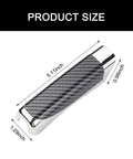 Dope Carbon Fiber Look Handbrake Cover For Cars With Self Adhesive Grip Wear Resistant ABS Anti Scratch Protection Universal Black Parking Brake Handle Sleeve 5.1 By 1.29 By 0.98 Inches Easy Install And Slick Car Decor, showing size dimensions