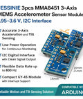 3 Pack MMA8451 3 Axis MEMS Accelerometer Sensor Module With I2C Interface 1.95 To 3.6V Range on 14mm board