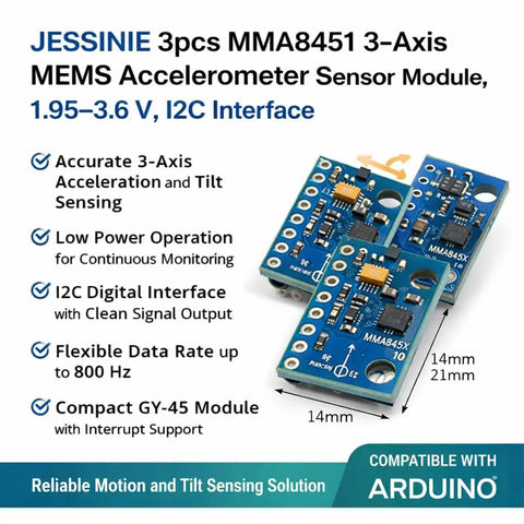 3 Pack MMA8451 3 Axis MEMS Accelerometer Sensor Module With I2C Interface 1.95 To 3.6V Range on 14mm board