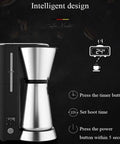 Fully Automatic Bean To Cup Coffee Maker With Integrated Milk Steam Wand Knocks Out Fresh Espresso And Frothy Lattes In Seconds Programmable Timer Brewer with digital display and stainless steel body.