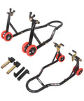 Front And Rear Motorcycle Stands 850lbs Combo Lift With Four Adapters Universal Paddock Stands Wheel Lift for maintenance