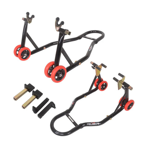 Front And Rear Motorcycle Stands 850lbs Combo Lift With Four Adapters Universal Paddock Stands Wheel Lift for maintenance