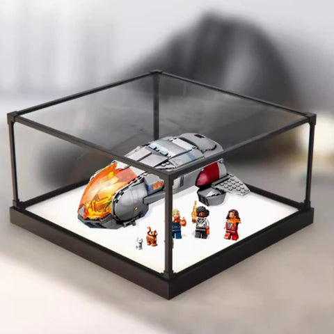 Durable Acrylic Display Case For 76232 Airships Model Set, Dustproof Transparent Box showcasing a model airship on a white base