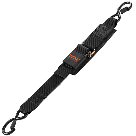 Beefed Up Heavy Duty Boat Trailer Transom Straps 2 Pack, 2In X 24In Adjustable Tie Downs with Locking S Hooks in black