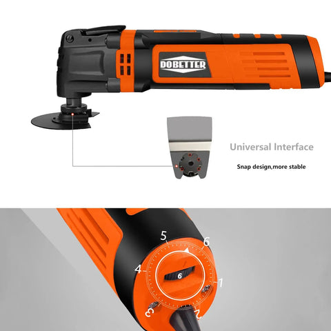 Go-To Do It All Oscillating Multi Tool With 3.5 Amp Motor, 6 Variable Speeds, universal interface detail view