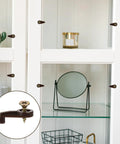 Heavy Duty Glass Retainer Clips And Cabinet Door Hardware With Sturdy Metal Screws Ideal For Mirror Wall Mounting and Window Glass Holding in use.