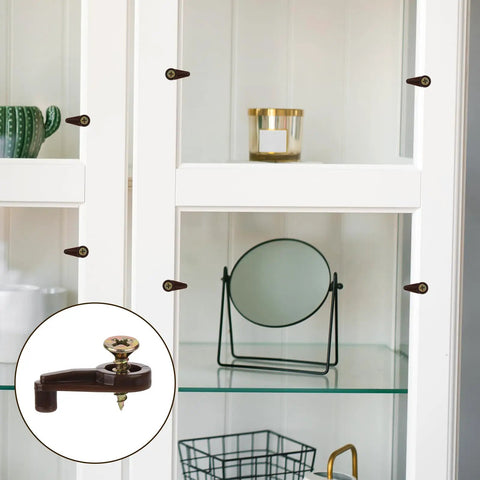 Heavy Duty Glass Retainer Clips And Cabinet Door Hardware With Sturdy Metal Screws Ideal For Mirror Wall Mounting and Window Glass Holding in use.