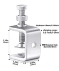 Heavy Duty 4pc C Clamp Set With Adjustable Knobs For Woodworking And Welding Tables Industrial Strength Grip Tools, 30mm size, stainless steel.