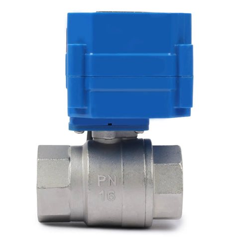 1 Inch Motorized Ball Valve With 110 VAC Plug, NSF Certified 304 Stainless Steel, Auto Return, Normally Closed NPT Thread