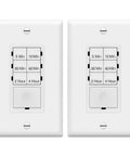 Energy Saving No Neutral Wire Countdown Timer Switch 4 Hour 5 10 30 60 Minute Settings For Bathroom Fans Heaters Lights LED Indicator 2 Pack