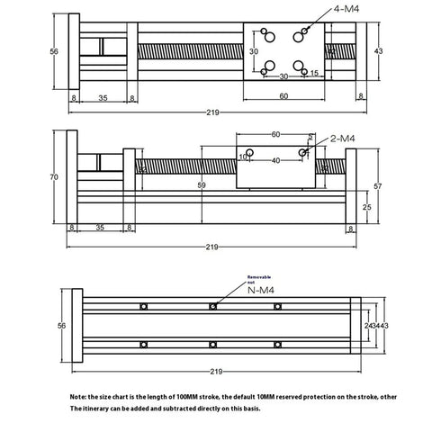 Diagram of Single Axis Ball Screw Linear Stage Module Heavy Duty Plug And Play Electric Workbench Precision Lead Screw Motion Rig.